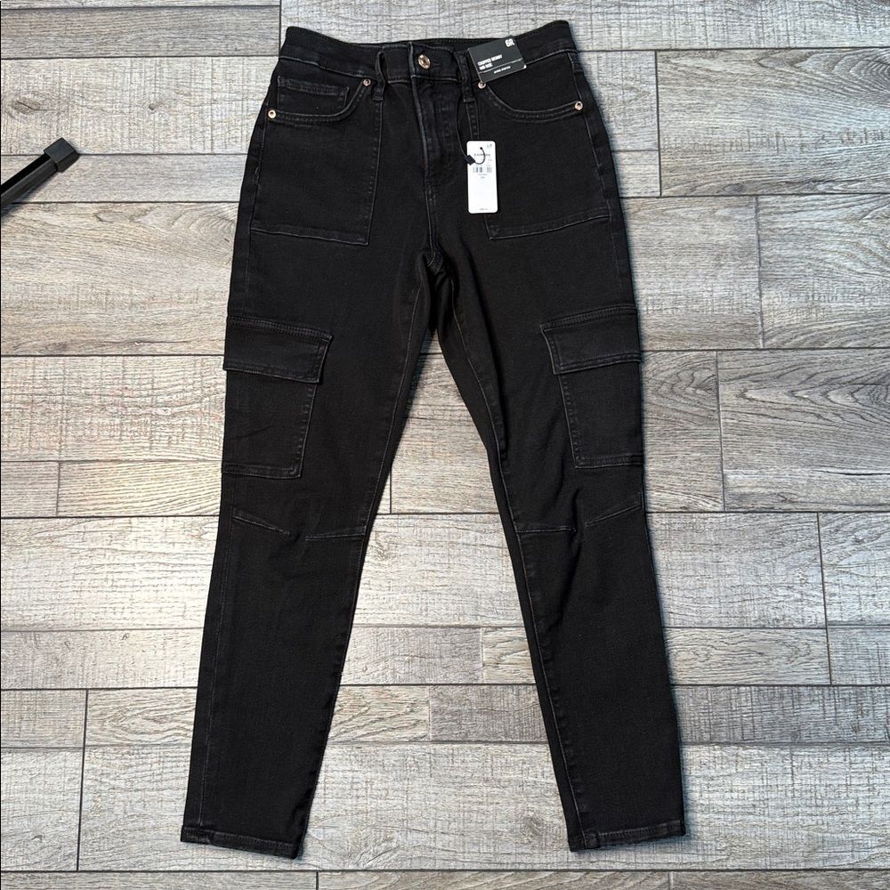 Express Black Cropped Skinny Mid-Rise Jeans